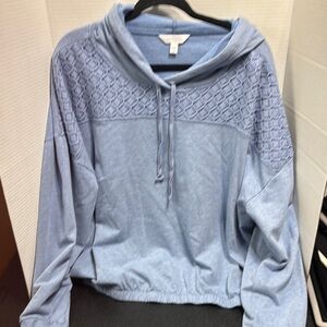 Lauren Conrad Women's Blue Lace Hoodie Top size XXL